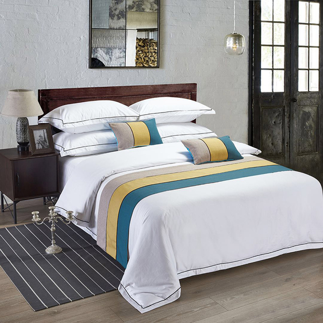 Bedroom 5 Star Luxury Hotel Bedding Linen Bed Sheet Set Hotel King Size Sheet Set