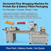 Machine d'emballage horizontale pour barres énergétiques protéinées, boules de chocolat aux cacahuètes, barres granola, pain, gâteau, emballage en forme de coussin
