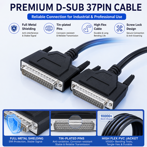 LUNG KAY Industrial DB44 <b>Cable</b> | D-SUB 44 Pin Male to Male Servo Control | Gold-Plated Double Shielded <b>for</b> CNC PLC Equipment - Product Image 1