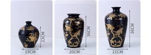 काले सफेद सोने के नए चीनी हल्के लक्जरी बड़े फूल vase प्राचीन घरेलू सजावट सिरेमिक बर्तन ves। - Product Image 6