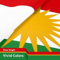 Polyester d'impression numérique sérigraphié promotionnel professionnel 3x5 pieds drapeau de la région du Kurdistan drapeau personnalisé