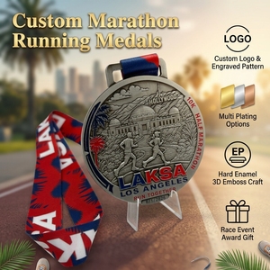 Medaglie Personalizzabili per Maratona Urbana, Incise al Laser, Placcate in Oro, Spessore 2,5mm, Fusione/Stampaggio 2D/3D, 1° 2° 3° Posto, in Metallo - Product Image 6