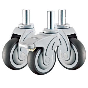 3 '4' 5 ''Vástago largo 28*45mm <span class=keywords><strong>Ruedas</strong></span> de cama de hospital <span class=keywords><strong>Ruedas</strong></span> de <span class=keywords><strong>ruedas</strong></span> TPR médicas grises de alto rendimiento - Product Image 4