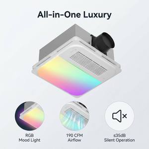 Plafonnier chauffant LED 1200LM pour <span class=keywords><strong>salle</strong></span> <span class=keywords><strong>de</strong></span> <span class=keywords><strong>bain</strong></span>, combinant <span class=keywords><strong>chauffage</strong></span>, ventilation et circulation d'air - Product Image 2