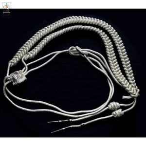 Cordón de Hombro Ceremonial Tejido a Mano OEM con Puntas Metálicas Doradas de Mylar, Hilo de Algodón y Seda, Unisex para Adultos - Product Image 2