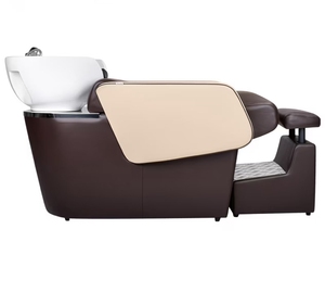Z Factory Wholesale Ergonomic Design Salon Shampoo Station, Salon Hair Wash Chairs, PU Leather Shampoo Bed With Ceramic Bowl - Product Image 5