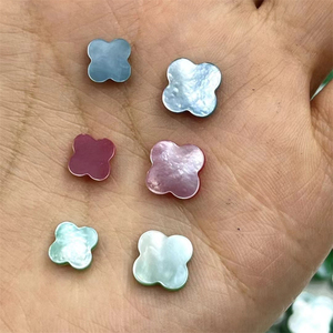 8mm 10mm rosa azul <span class=keywords><strong>verde</strong></span> cuatro trébol piedra 2mm de espesor trébol de cuatro hojas Natural nácar fregona plana - Product Image 1