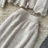 Ensemble jupe deux pièces pour femmes, cardigan en tricot doux, jupe taille haute, ensemble deux pièces décontracté pour le bureau, ensembles de survêtements deux pièces