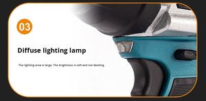 Llave de Impacto Inalámbrica <span class=keywords><strong>MASAKI</strong></span> JL005B Industrial de 21V con Batería de Iones de Litio de 2000mAh y Portabrocas de 1/2 Pulgada - Product Image 3