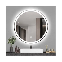 Miroir mural décoratif tactile réglable 2026 en gros, style épuré, avec éclairage rétroéclairé pour projets hôteliers