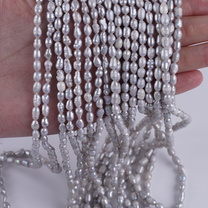 Ngọc trai nước ngọt 4-5mm màu xám chuỗi ngọc trai nước ngọt để bán - Product Image 3