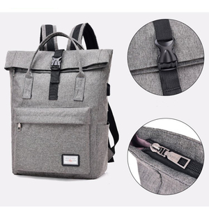 Chất Lượng Cao Thời Trang CuộN Hàng Đầu Trở Lại Gói Biểu Tượng Tùy Chỉnh Polyester Mochilas Ba Lô Với USB - Product Image 4