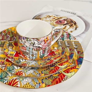 Creative Cartoon Animal Pattern Bone China American Style Dinnerware <b>Set</b> Coffee <b>Cup</b> Dim Sum Steak Plates Milk Tea <b>Cup</b> - Product Image 1