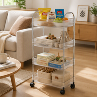 Chariot de rangement utilitaire de cuisine domestique en PET transparent avec roulettes – Offre spéciale