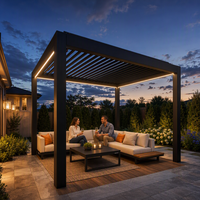 Pergola bioclimatique motorisée intelligente à lames orientables automatiques en aluminium, design de pavillon pour balcon