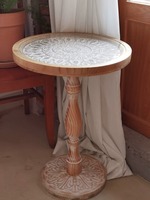 Table basse en bois massif de style nordique rétro français, sculptée marocaine, pour salon, mobilier de maison, style de loisirs français marocain