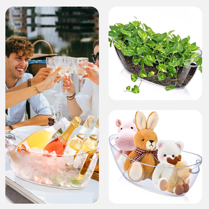 Thanh lịch 5.5L nhựa trong suốt Xô đá hình thuyền <span class=keywords><strong>Mini</strong></span> rượu vang Máy làm lạnh cho các bên quán bar & sử dụng nhà - Product Image 6