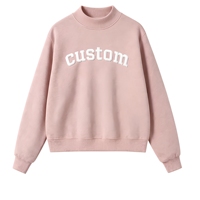 Sweat-shirt en tissu éponge uni à col rond, style universitaire, avec lettres brodées sur le devant, pour l'automne et l'hiver, OEM ODM