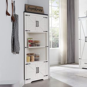 <b>Corner</b> <b>cabinet</b>, high-<b>corner</b> design, bathroom with barn door, adjustable shelves, storage <b>cabinet</b>, laundry room, living room, - Product Image 4