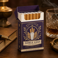 Caja de Papel Personalizada Profesional y Colorida para Cigarros de Tabaco, con Tapa Abatible y Logotipo en Relieve para Empaque de Marca