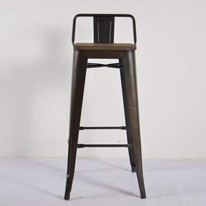 Proveedor de China barato nuevo diseño <span class=keywords><strong>comedor</strong></span> Silla de metal en línea con asiento de madera - Product Image 2