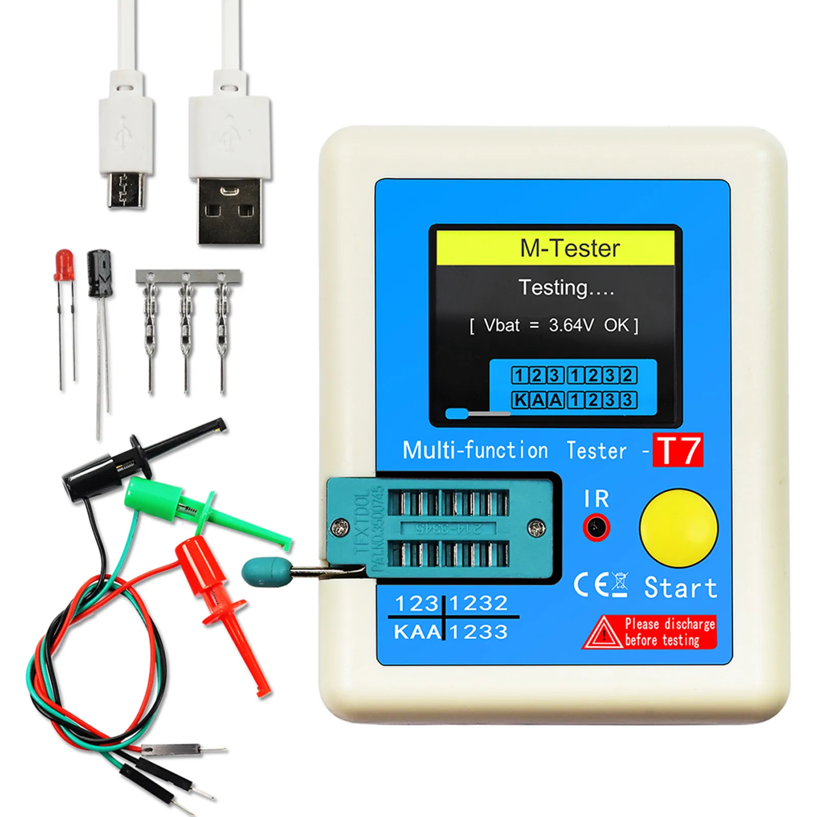 Neues Ankunfts transistor messgerät LCR-T7 Multifunktions-Kapazitäts widerstands tester Voll farbdisplay