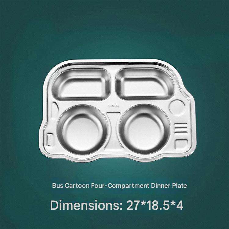 Assiette à quatre compartiments Bus Cartoon [27*18,5*4 cm]