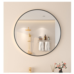 <span class=keywords><strong>Espejo</strong></span> redondo con marco de metal redondo para colgar <span class=keywords><strong>en</strong></span> la pared, fácil instalación con <span class=keywords><strong>imagen</strong></span> HD - Product Image 2