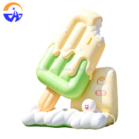 Modèle de crème glacée gonflable personnalisé pour centre commercial extérieur, décoration estivale, en tissu Oxford, avec ventilateur intégré, durable