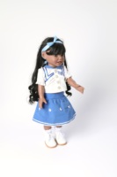 Robe en bambou bleu doux de haute qualité, style western, 2 pièces, pour poupée American Fashion Girl de 18 pouces, jouet DIY fait main