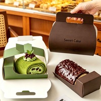 Emballages personnalisés pour gâteaux roulés suisses, boîtes de luxe, boîtes en papier pour desserts biodégradables de qualité alimentaire avec poignées