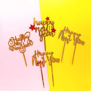 Honey And Sweetness Acrylic Happy New Year Cake Toppers For Party Decorations Spring Festival Cake Plugin - Product Image 1