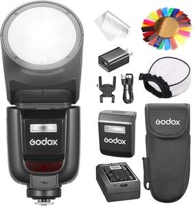 Flash Godox V1 pour appareil photo PRO-C compatible avec les appareils photo <span class=keywords><strong>Canon</strong></span> EOS 2.4G sans fil + Mode Flash <span class=keywords><strong>M</strong></span>/TTL Flash détachable sous Flash Speedlite - Product Image 1