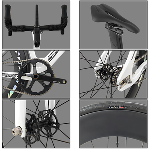 Vélo à pignon fixe BXT 700C, vélo de route avec frein à disque avant/V-brake, vélo de piste à vitesse unique en fibre de carbone, léger - Product Image 5