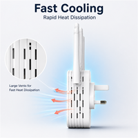 Repetidor WiFi Universal de 300Mbps con Enchufe Europeo, 802.11N, Extensor de Rango WiFi Interior/Exterior con 6 Antenas para Apartamentos