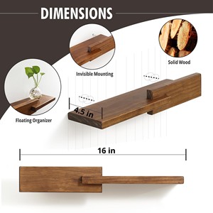<strong>Wall</strong> Floating Shelves Minimalism <strong>Wall</strong> Mount Hardwood Shelves <strong>Wall</strong> Decor <strong>Shelving</strong> for Bedroom Living Room - Product Image 5