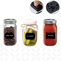 Étiquettes autocollantes en vinyle pour tableau noir, formes variées, imperméables, réutilisables, noires, pour le stockage de bocaux et de bouteilles