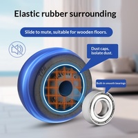 Roue silencieuse noire pour poussette jouet, accessoires électriques, roulement à billes, poulie 606/608 01-033B, forte élasticité, résistant à l'usure
