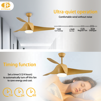 Ventilateur de plafond à lumière LED de style simple de 42 pouces avec lames ABS Smart Home Decor Télécommande à moteur à courant continu pour salon Couleur bois