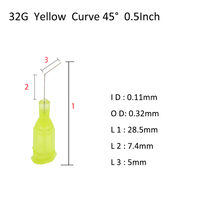 Aiguilles courbées de qualité PP 45, pointes émoussées, colle adhésive, buse incurvée, 0,5 pouce, 14-34G, Luer LOCK, 13 mm, haute sécurité