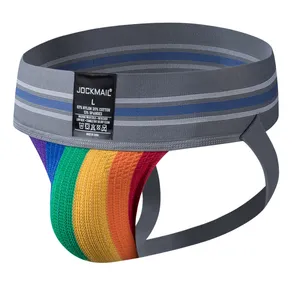 Quần Lót Nam Nhà Cung Cấp Tại Chỗ Bán Buôn Sexy Gay Jockstrap Kích Thước Lớn Mở Trở Lại Thấp Eo Cầu Vồng Boxer Tóm Tắt