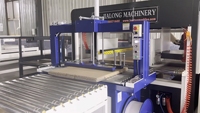 Machine d'équerrage de paquets entièrement automatique et machine de cerclage avec système de presse à boîtes avec sangles en PP Machine à relier automatique