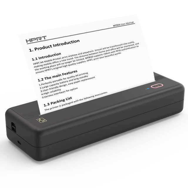 Portable Mini A4 Thermal Pocket Inkless Printer Receipt Cheap Wireless Digital Office Document Photo Mobile Phone Printer Color