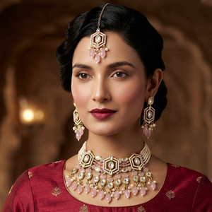 Elegant High Quality Brass Bridal Engagement Wedding Anniversary Party Gift Ethnic Fashion Rhodium Plated Zircon Choker <b>Set</b> - Product Image 1