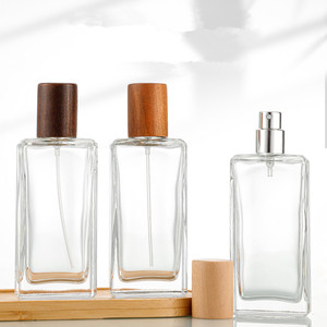 Tùy Chỉnh Nước Hoa Thủy Tinh Chai 30Ml 35Ml 50Ml 100Ml Hương Thơm Phun Chai Với Nắp Bằng Gỗ Cap - Product Image 1