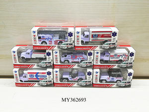 Petite voiture de poche en métal moulé sous pression, échelle Offre Spéciale 1:64, roue libre, camion d'<span class=keywords><strong>ambulance</strong></span>, jouet 8 ASST - Product Image 5