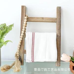 Solid wood <b>ladder</b>-shaped bathroom organizer rack, <b>ladder</b> prop rack for filming, bathroom towel storage rack - Product Image 3