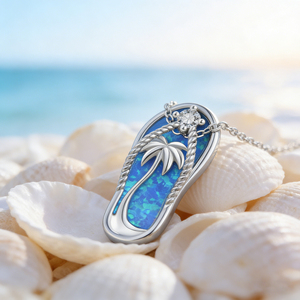 925 Sterling Silver Trendy Hawaiian Flip Flop Pantoufle Sandale Pendentif Collier Sans Nickel <span class=keywords><strong>Hypoallergénique</strong></span> pour les peaux sensibles - Product Image 5