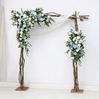 Fleurs artificielles en plastique bleues, blanches, roses et hortensias mélangées pour mariage, Noël, Pâques, arche, centre de table, ensemble pour événements