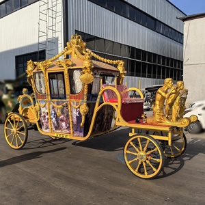 Zhenda Brand Beautiful Cinderella <b>Pumpkin</b> Electric Horse Carriage Steel Structure 6 Persons <b>White</b> Big Wedding <b>Decoration</b> Royal - Product Image 3